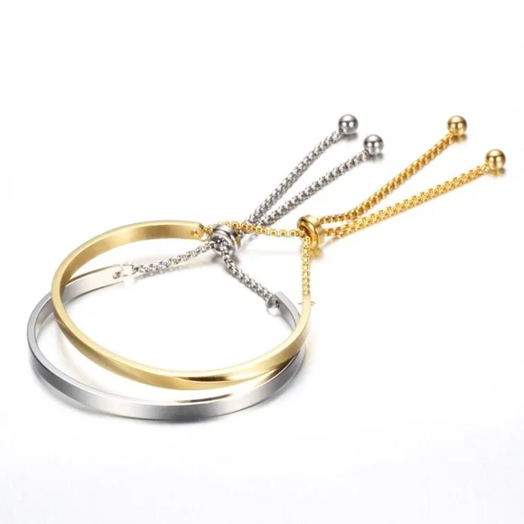 Gold Plated or Stainless Steel Stackable Cuff Bracelet - Picture 4 of 5